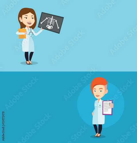 Two medical banners with space for text.