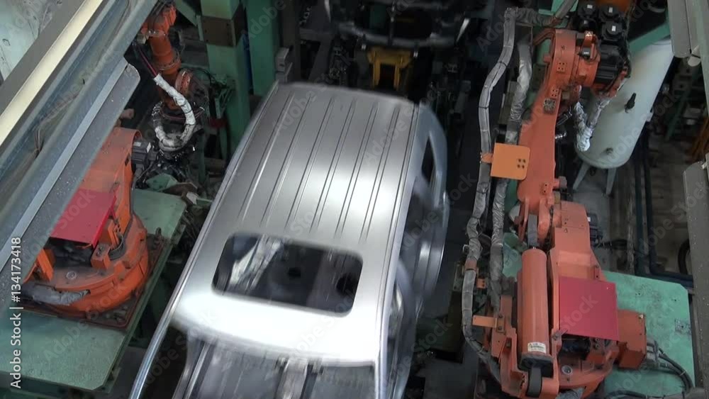 custom made wallpaper toronto digitalCar factory. Robotic arm machine welding and joining pieces. Making car in working lines