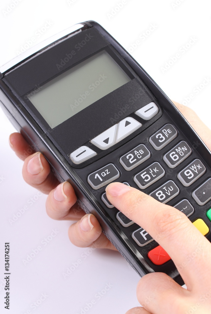 Using payment terminal, enter personal identification number Using payment terminal, enter personal identification number