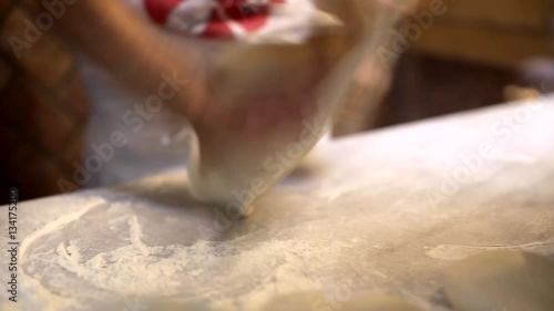 Chef preparing pizza