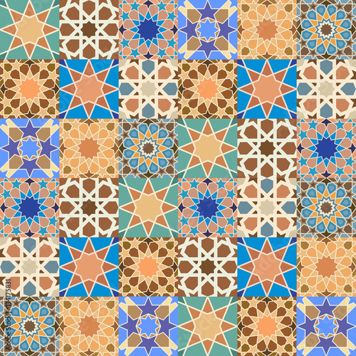 Traditional arabic tile mosaic background