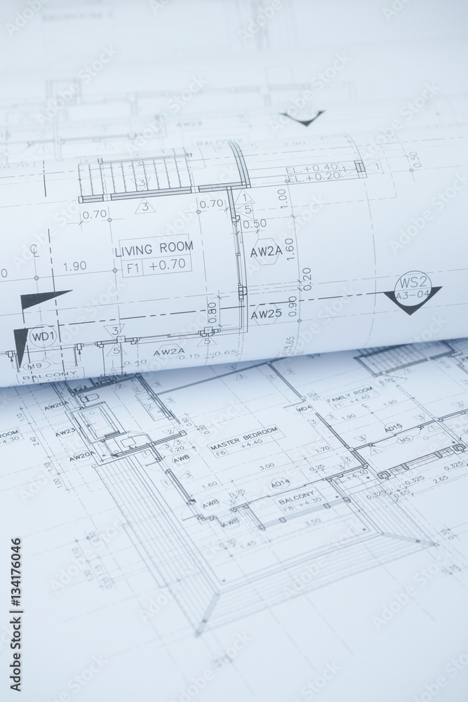 architectural drawing paper rolls of a dwelling for construction architectural drawing paper rolls of a dwelling for construction