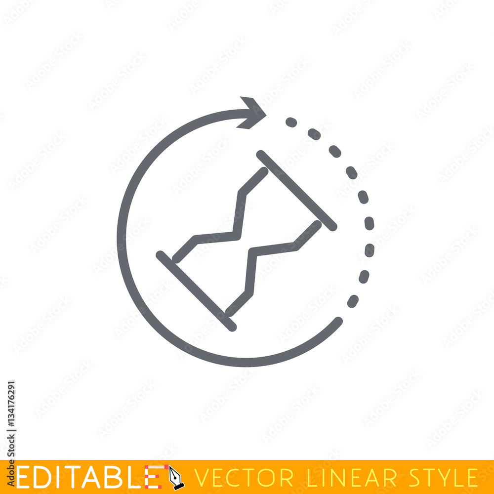 Time icon. Editable line icon. Stock vector illustration. Time icon. Editable line icon. Stock vector illustration.