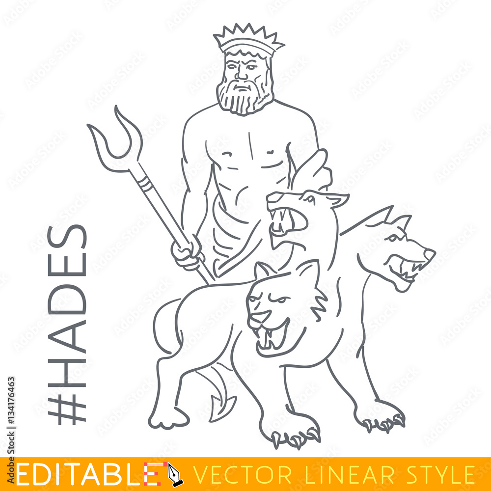 Hades. God of underworld and dead. Series Greek gods. Editable ...