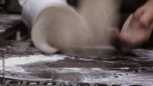 Chef preparing pizza