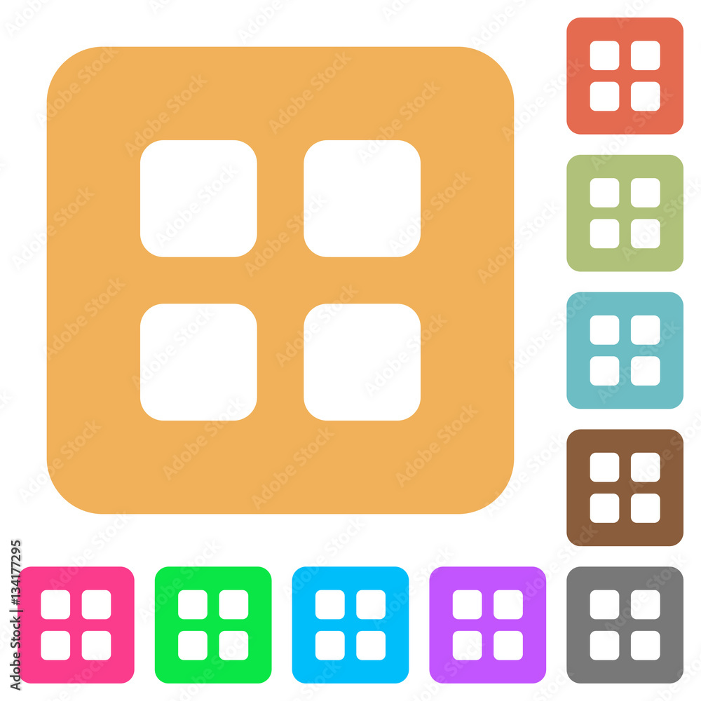 Large thumbnail view mode rounded square flat icons Large thumbnail view mode rounded square flat icons