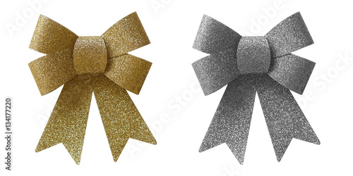 Gold and silver glitter bow...