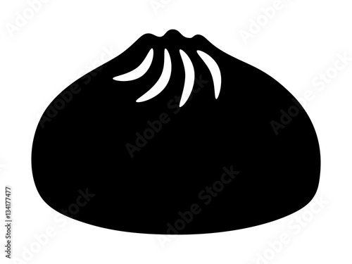 Baozi or bao - Chinese steamed bun flat vector icon for food apps and websites