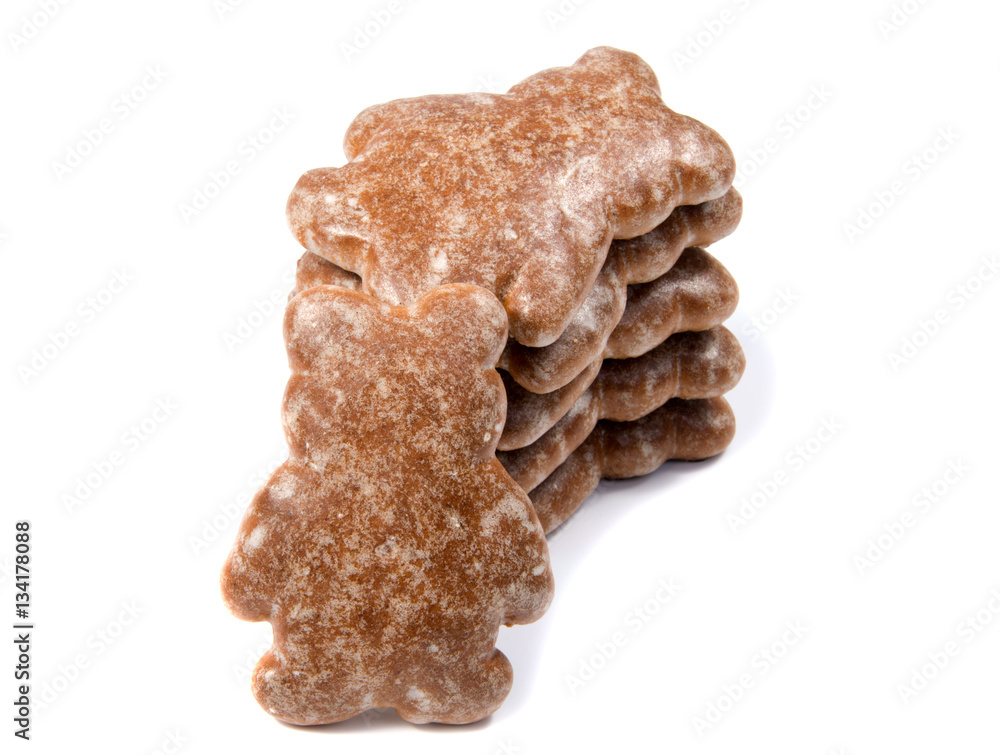 traditional gingerbread isolated on white background
