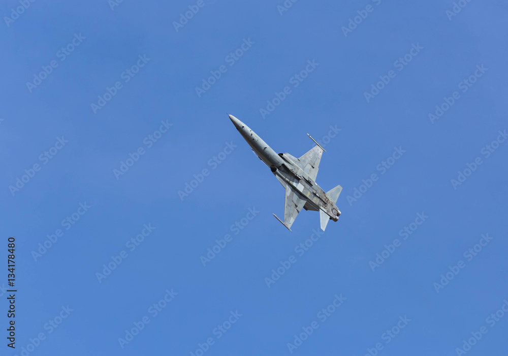 military fighter jet aircraft flying blue sky background military fighter jet aircraft flying blue sky background