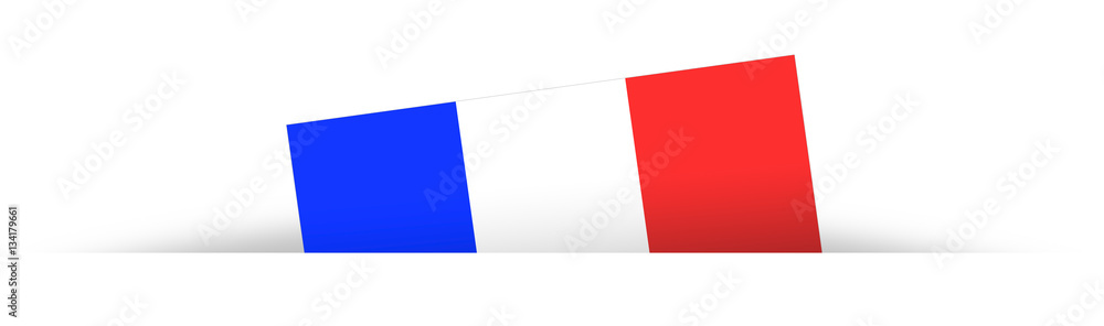 French flag partially hidden with shadow French flag partially hidden with shadow