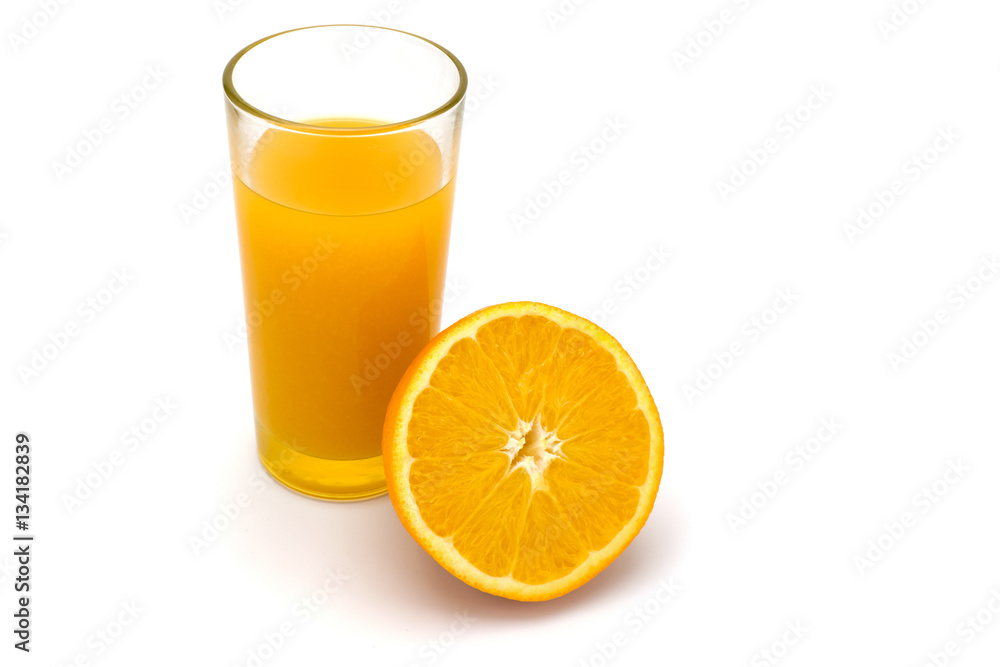 Orange juice on white Orange juice on white
