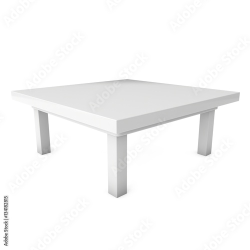 White Table. 3D render isolated on white. Platform or Stand Illustration. Template for Object Presentation.