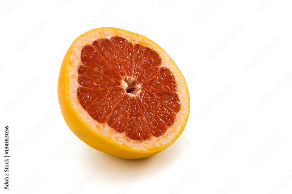 Half a grapefruit on white Half a grapefruit on white