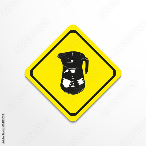 Decanter with water. Vector illustration.