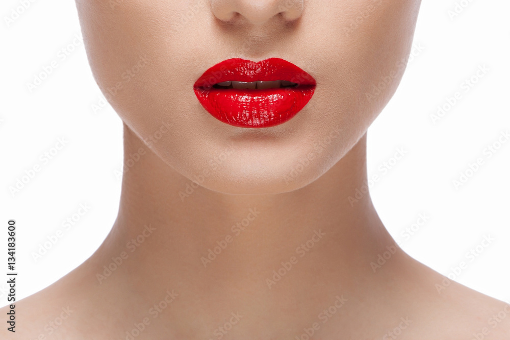 Fototapeta premium woman red lips