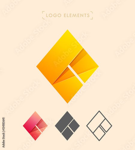 Free Download Abstract origami logo design. Corporate identity elements - GFXLoad