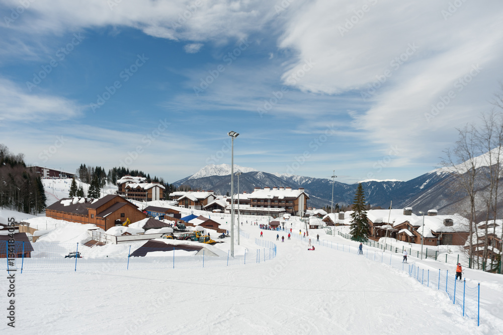 Ski resort (Mountain peaks), chalet