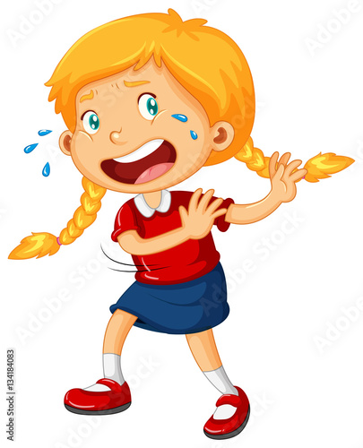 Little girl with scared look on her face