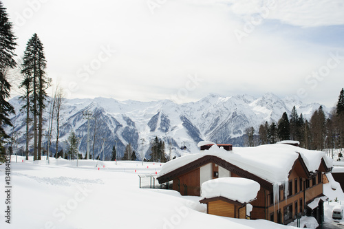 Ski resort (Mountain peaks), chalet