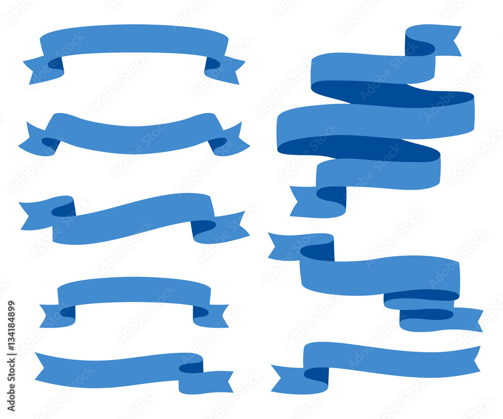 Collection of Ribbons - With blue  - vector eps10