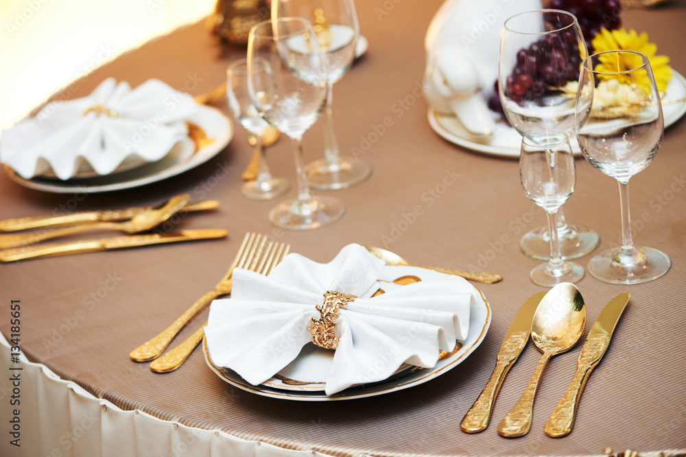 Catering restaurant event service. set table at party Catering restaurant event service. set table at party
