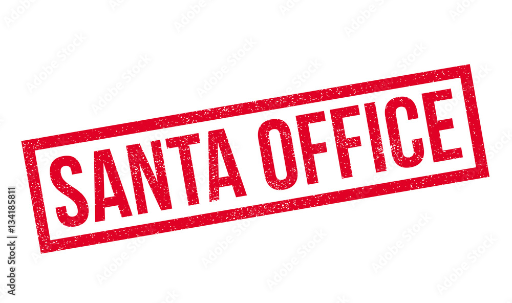 Fototapeta premium Santa Office rubber stamp. Grunge design with dust scratches. Effects can be easily removed for a clean, crisp look. Color is easily changed.