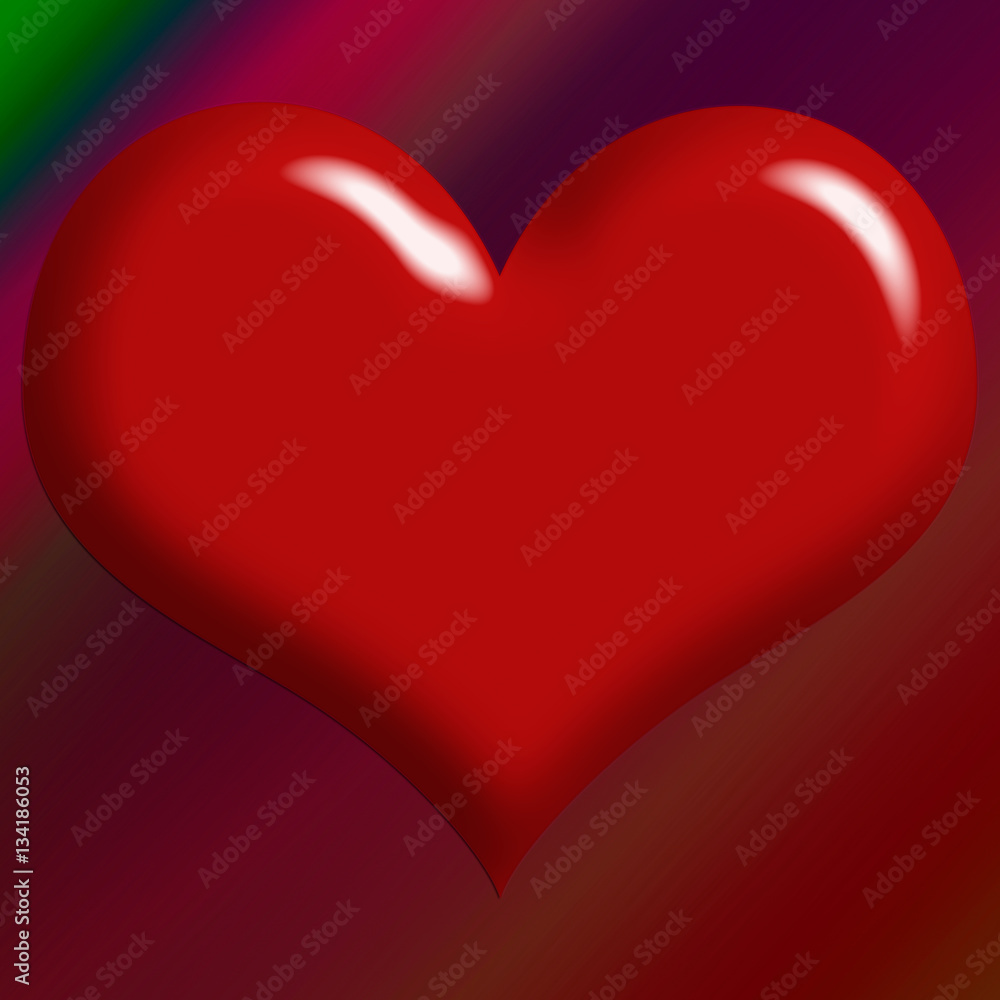 a red heart isolated   on a red background. card