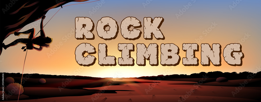 Fototapeta premium Font design for world rock climbing