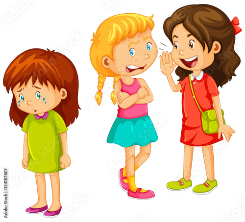 Girls gossipping other friend