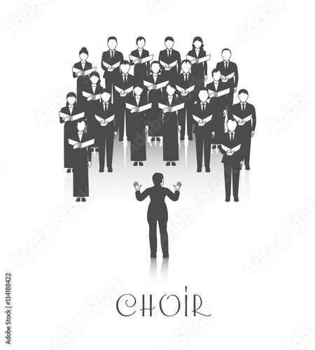 Fotografia, Obraz Choir Peroforrmance Black Image