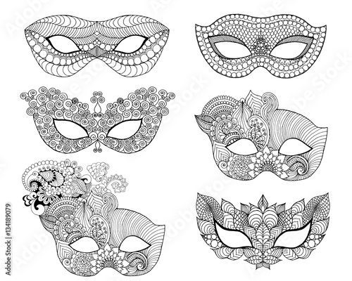 Mardi gras lace mask set