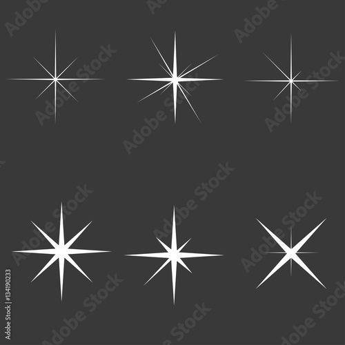 Sparkle lights stars set. Glowing light effect star bursts collection © Yevhenii
