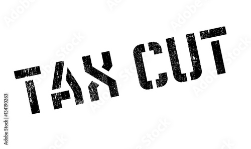 Tax Cut rubber stamp. Grunge design with dust scratches. Effects can be easily removed for a clean, crisp look. Color is easily changed.