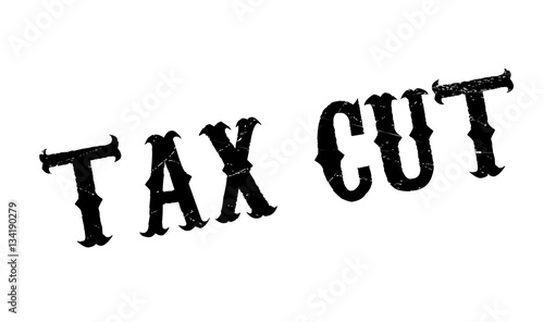 Tax Cut rubber stamp. Grunge design with dust scratches. Effects can be easily removed for a clean, crisp look. Color is easily changed.