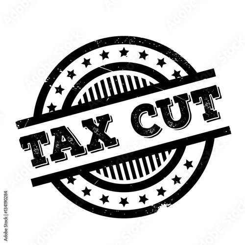 Tax Cut rubber stamp. Grunge design with dust scratches. Effects can be easily removed for a clean, crisp look. Color is easily changed.