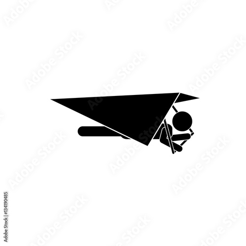 Hang gliding extreme sport icon vector illustration graphic design