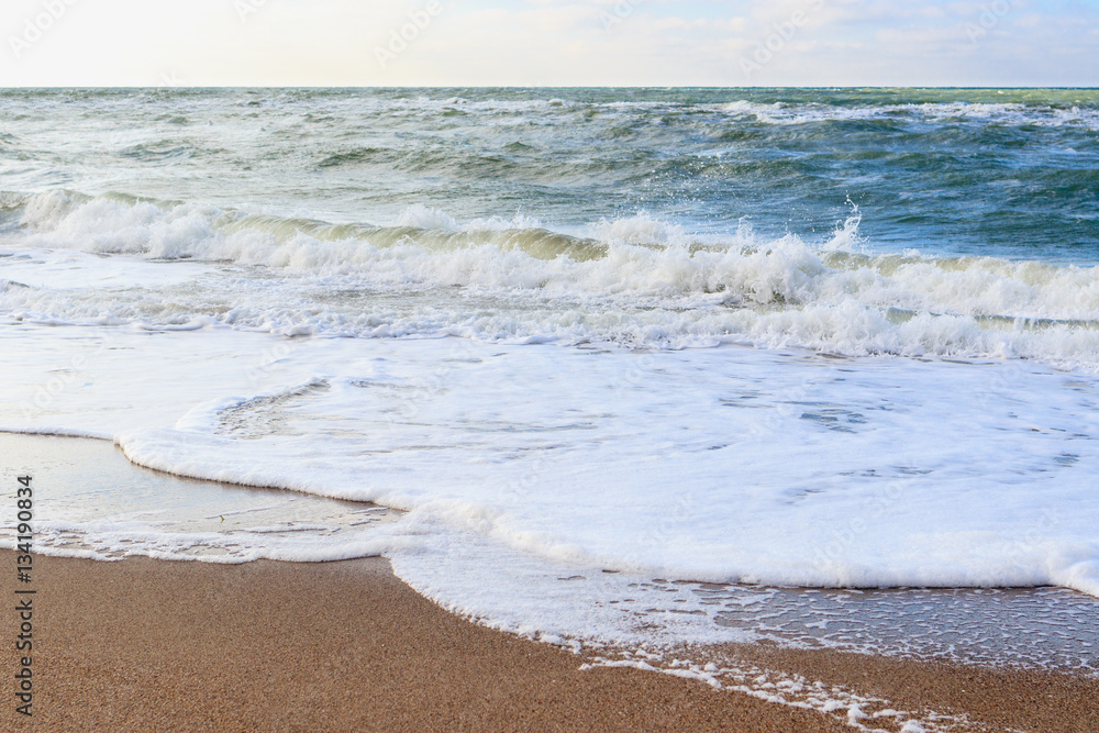 Beach landscape in clear weather, low angle shooting Beach landscape in clear weather, low angle shooting