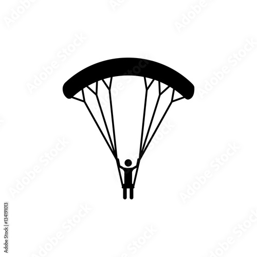 Skydiving extreme sport icon vector illustration graphic design