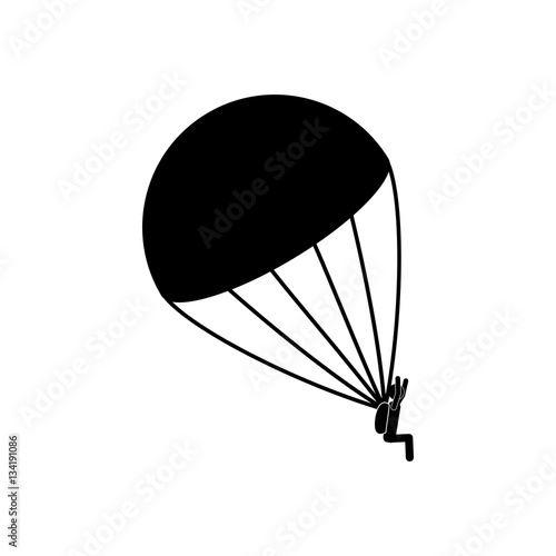 Skydiving extreme sport icon vector illustration graphic design