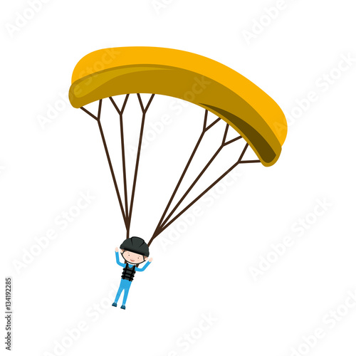Skydiving extreme sport icon vector illustration graphic design