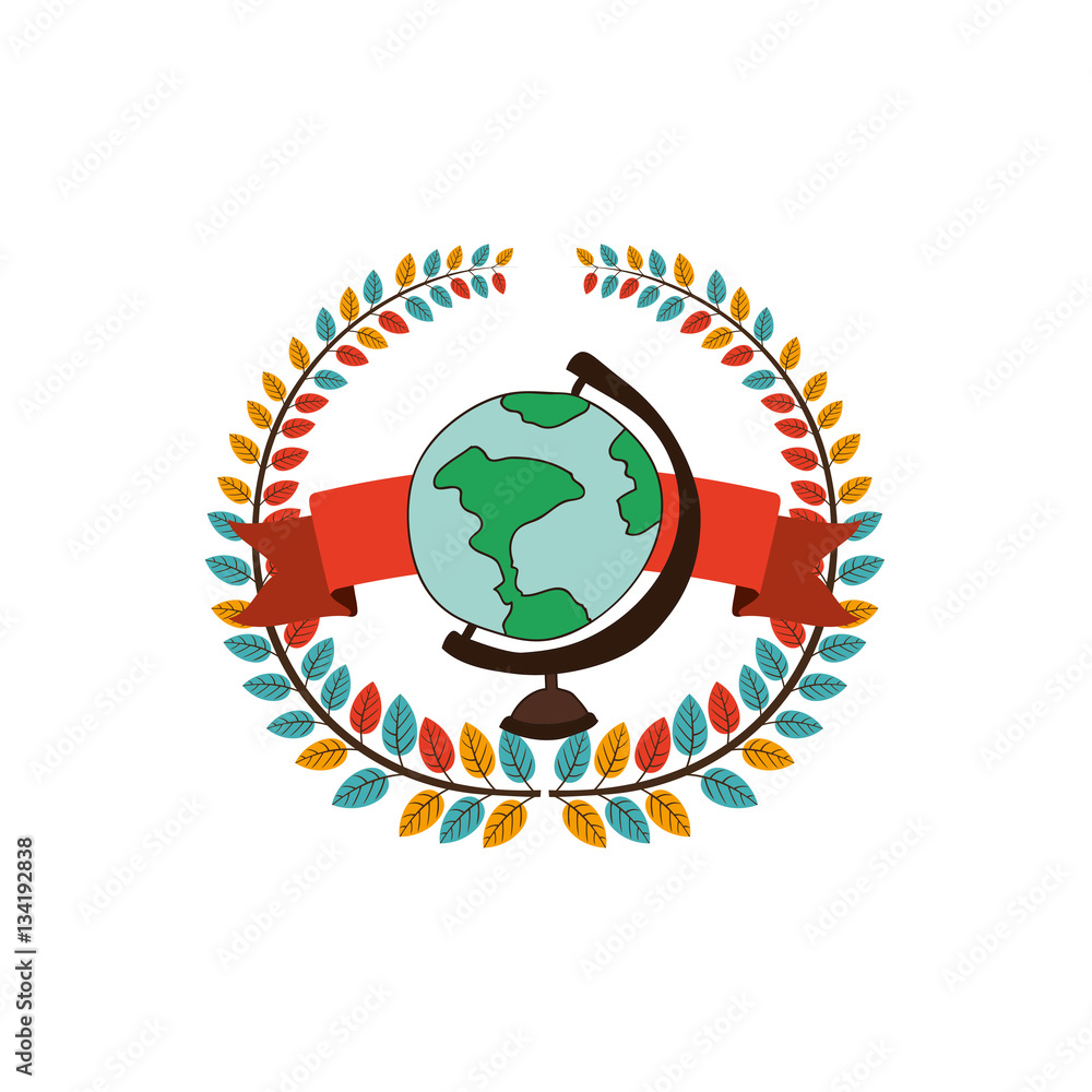 School globe world icon vector illustration graphic design