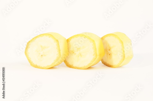  Ripe sweet bananas, isolated on a white background