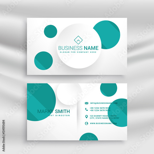 minimal blue dots busienss card design template