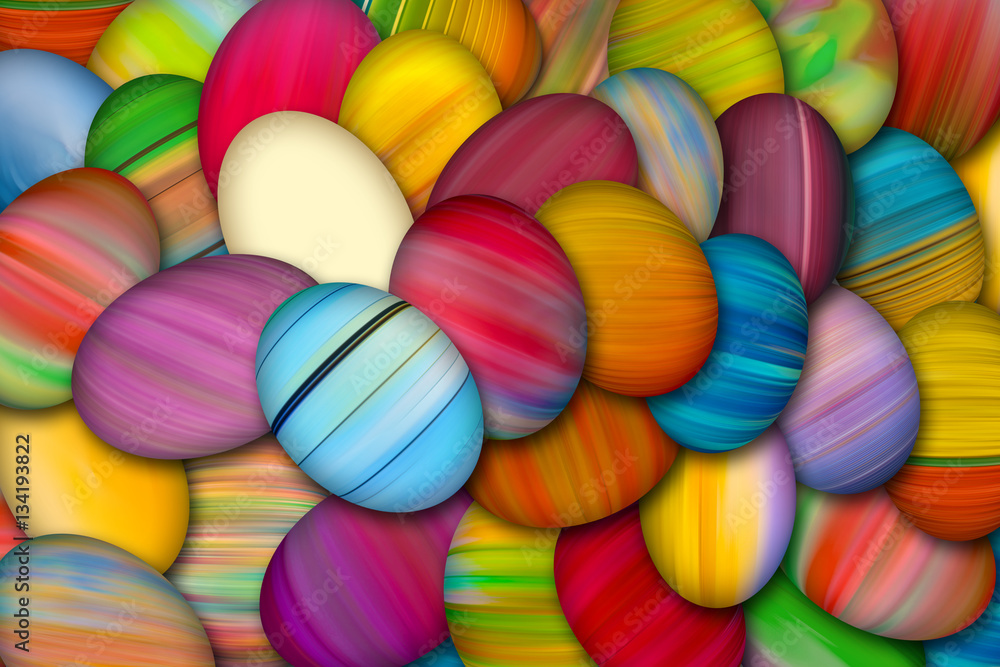 Colorful painted Easter eggs on a pile, resurrection holiday background Colorful painted Easter eggs on a pile, resurrection holiday background