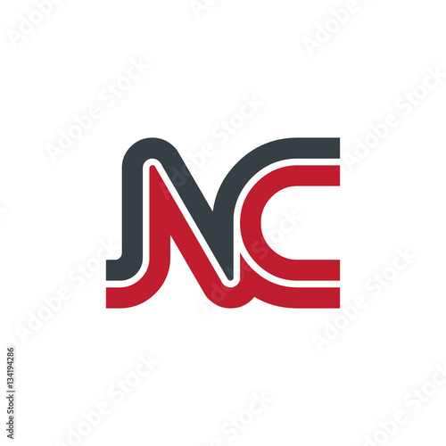Initial Letter NC Linked Design Logo