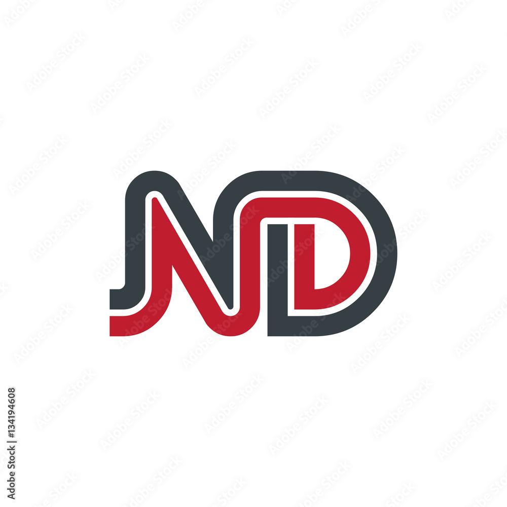 Initial Letter ND Linked Design Logo Initial Letter ND Linked Design Logo
