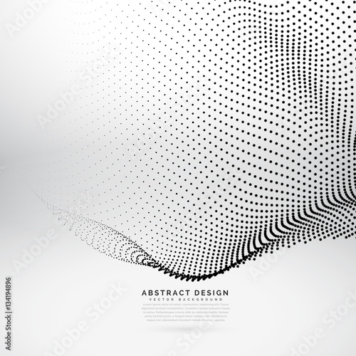 abstract 3d particle wave mesh in cyber technology style