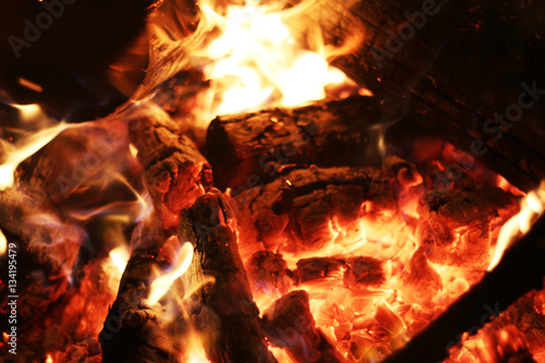fire heat closeup log
