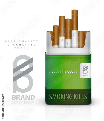 Vector premium cigarettes pack ad template